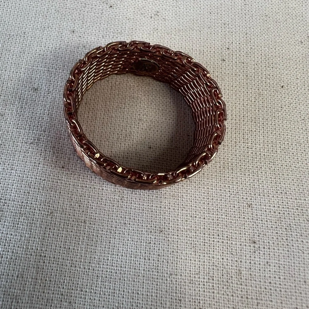 925 Rose Gold Tone Flex Mesh Band Size 10 B5 - Picture 3 of 4